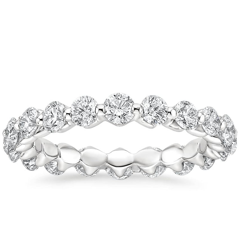 Round Cut Lab Grown Diamond Full Eternity Band - Floating Setting