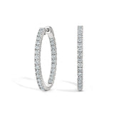 3.00 Carats Lab Grown Round Diamond Eternity Hoop Earrings