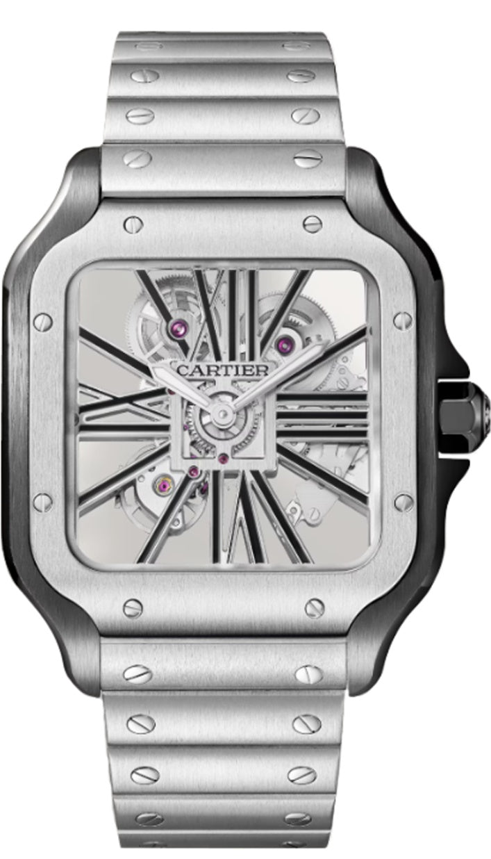 Cartier Santos Large Black ADLC Skeleton Dial - WHSA0027 - New 2025