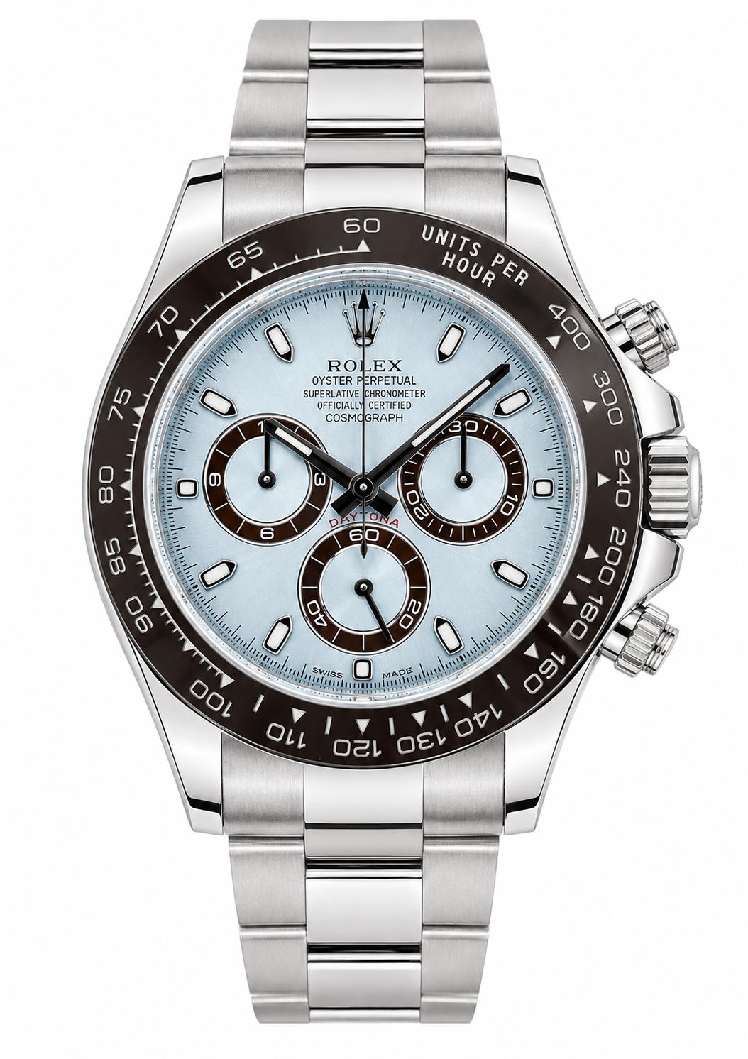 Rolex Daytona Platinum Ice Blue Dial Oyster Bracelet 116506