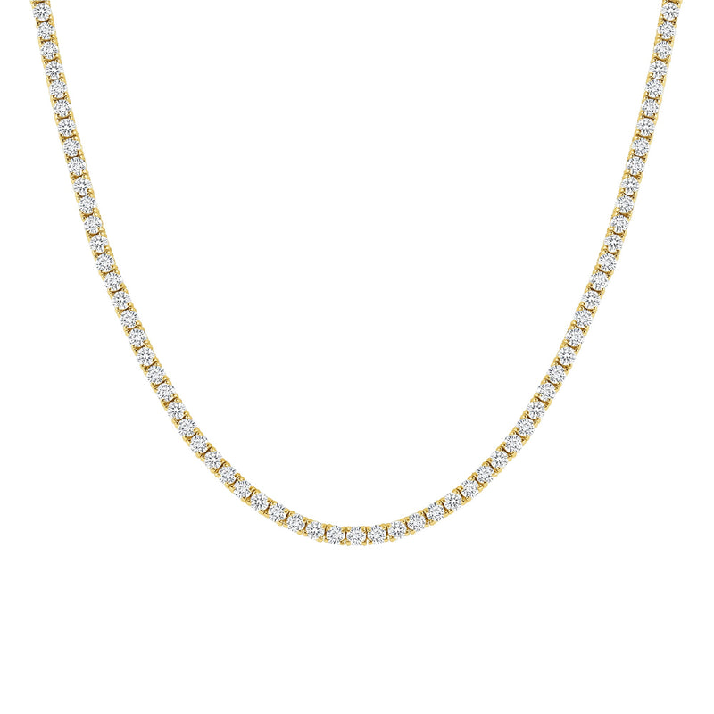 Yellow Gold Diamond Tennis Necklace
