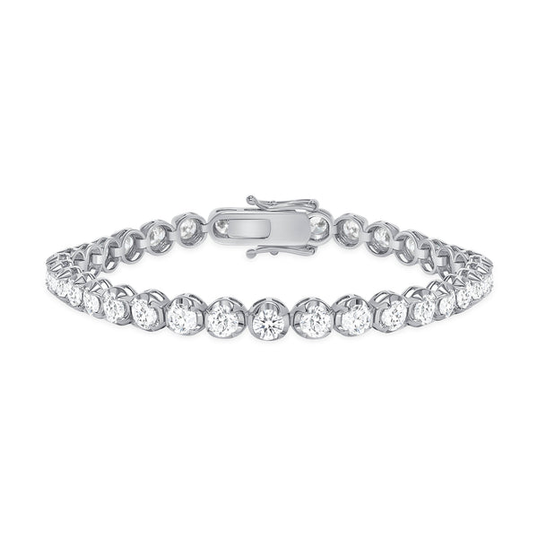 Lab Grown Diamond Tennis Bracelet Illusion Setting - Round Lab Grown Diamonds