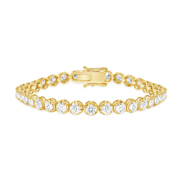 Lab Grown Diamond Tennis Bracelet Illusion Setting - Round Lab Grown Diamonds