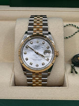 Rolex Lady Datejust 31mm Silver Diamond Dial Fluted Two-Tone Jubilee - 278273 - New 2024