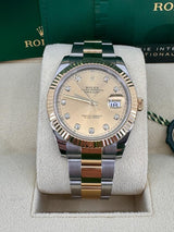 Rolex Datejust 41mm Two-Tone Yellow Gold Fluted Bezel Champagne Diamond Dial Oyster - 126333 - Brand New 2024