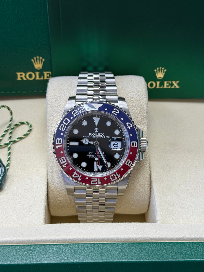 Rolex GMT-Master II 40mm Black Dial Blue/Red Bezel "Pepsi" Jubilee - 126710BLRO - New 2025