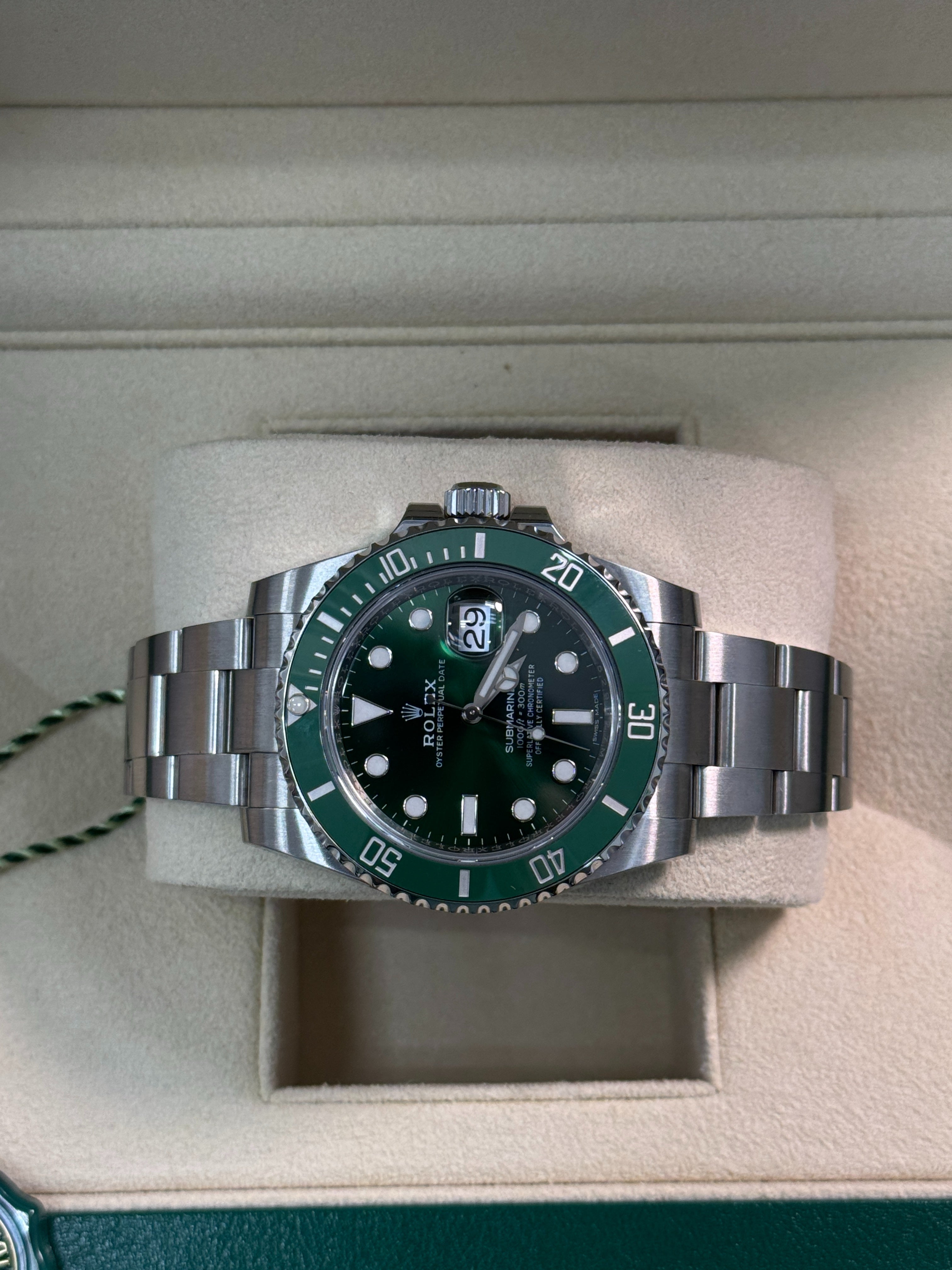 Rolex Submariner "Hulk" 40mm Stainless Steel Green Dial Green Bezel  - 116610LV - Mint 2018