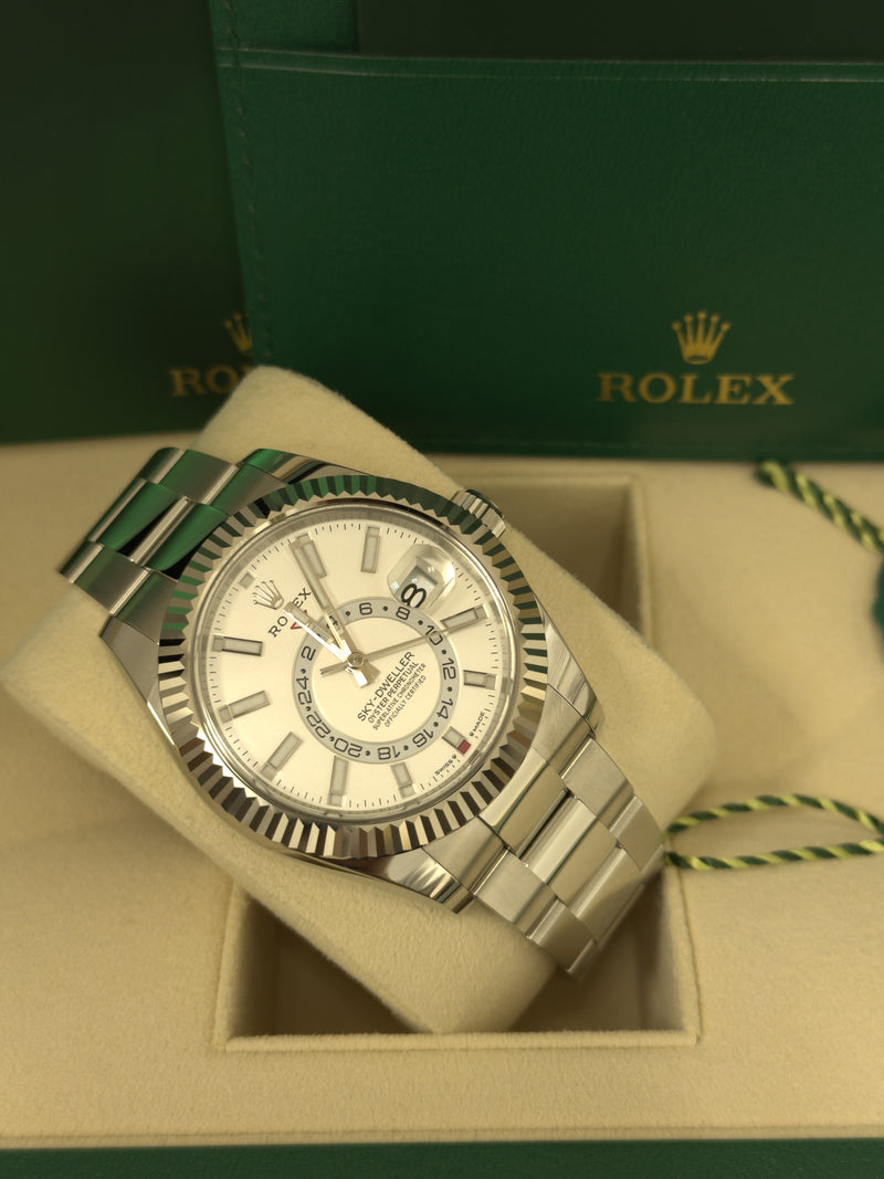 Rolex Sky-Dweller 42mm Stainless Steel White Dial Oyster - 336934 - New 2024