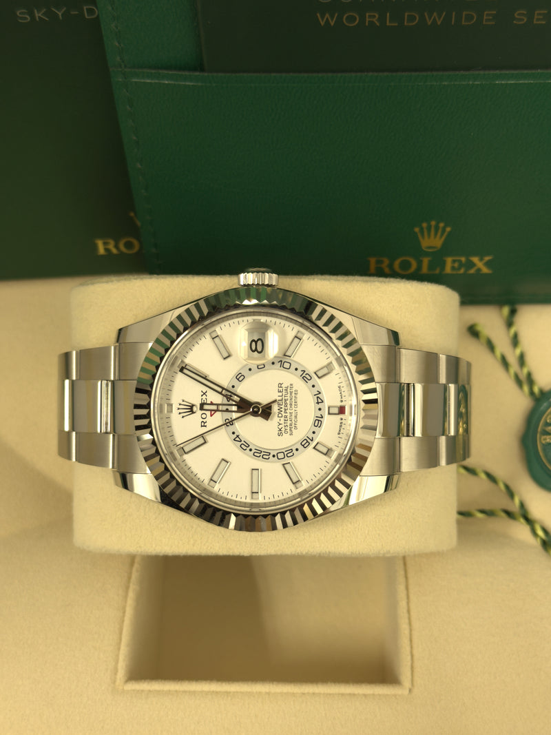 Rolex Sky-Dweller 42mm Stainless Steel White Dial Oyster - 336934 - New 2024