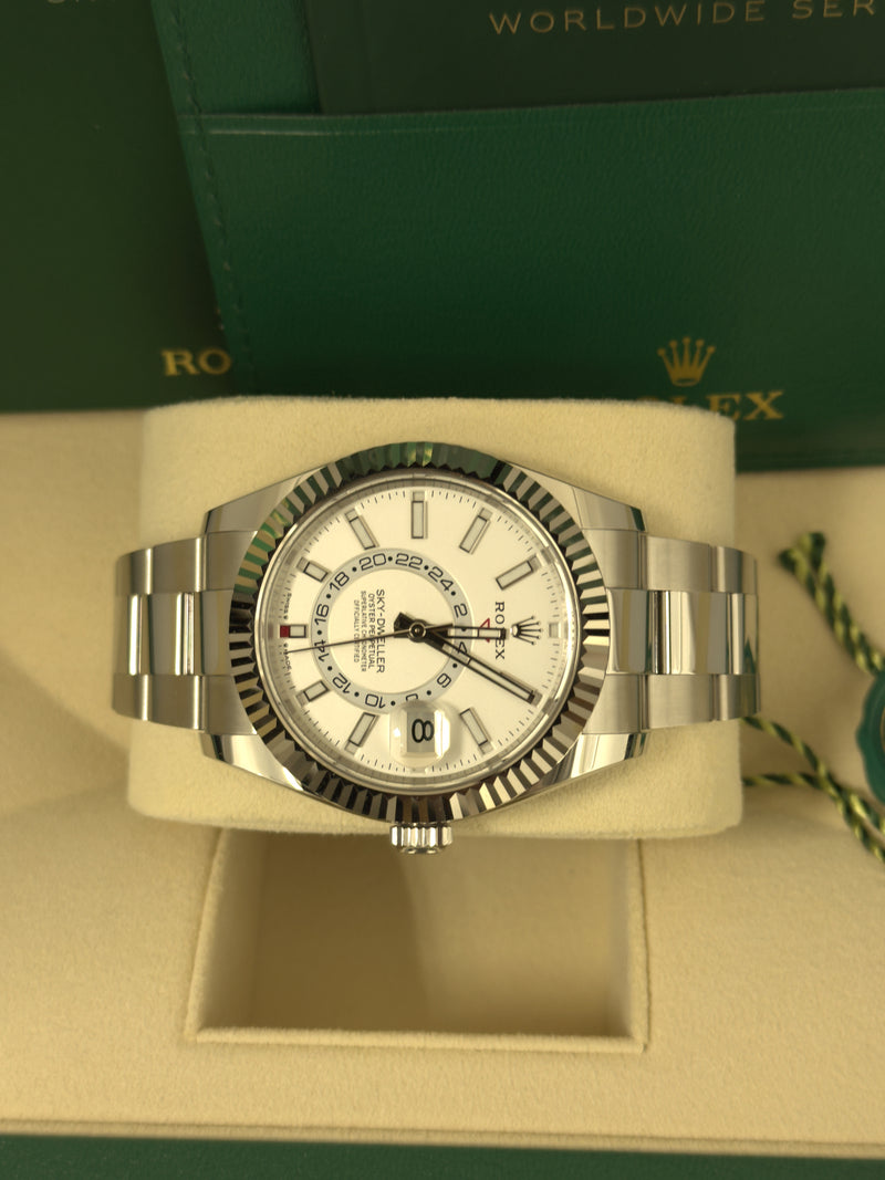 Rolex Sky-Dweller 42mm Stainless Steel White Dial Oyster - 336934 - New 2024