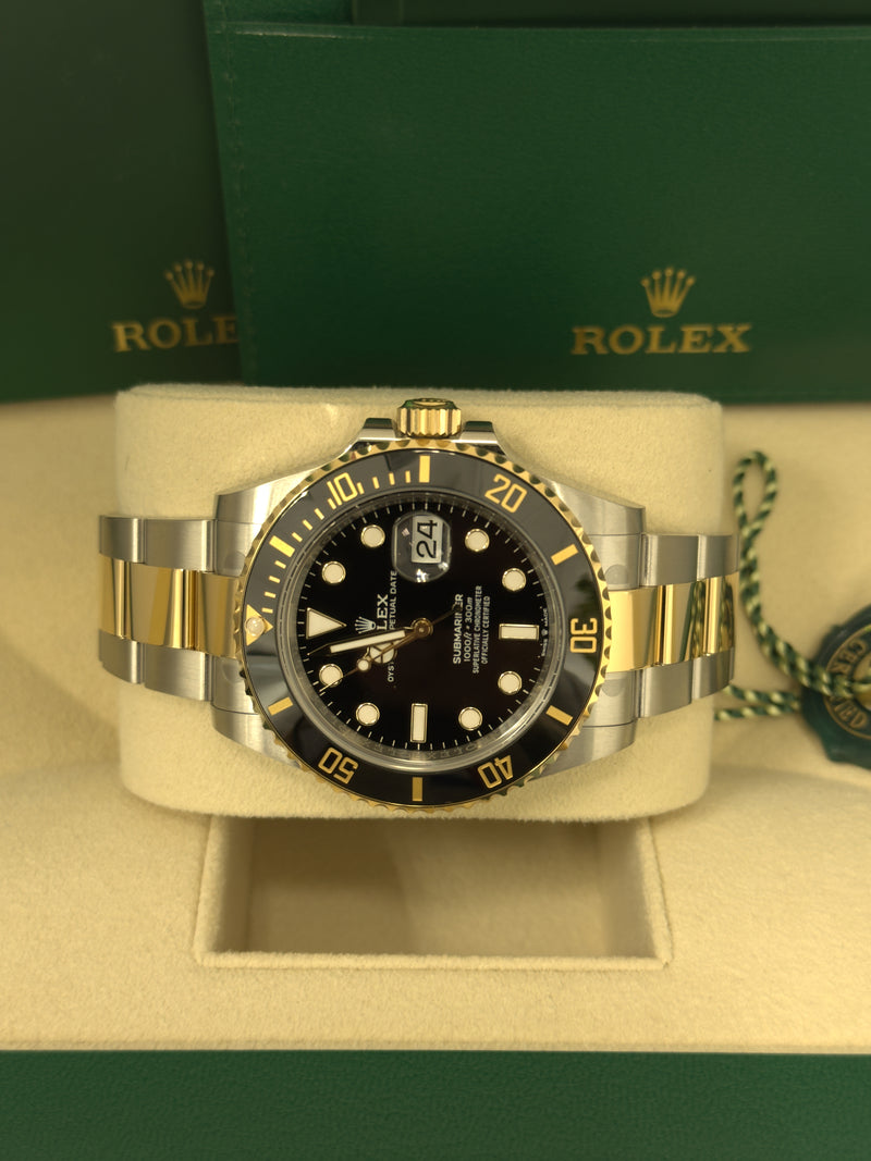 Rolex Submariner 41mm Two-Tone Yellow Gold Black Dial Black Bezel - 126613LN - New 2025