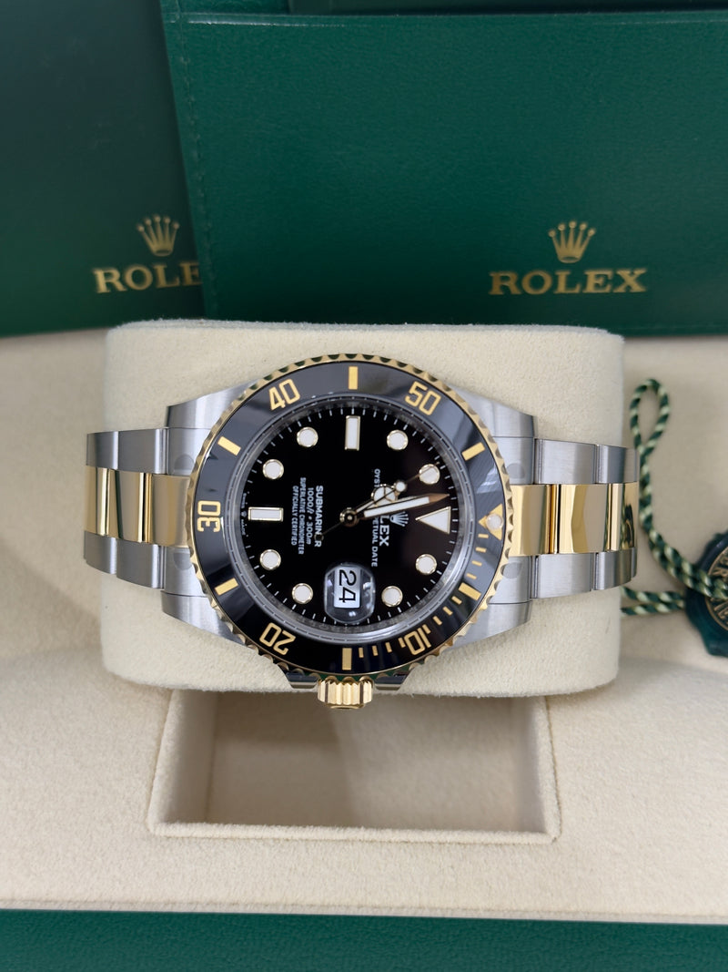 Rolex Submariner 41mm Two-Tone Yellow Gold Black Dial Black Bezel - 126613LN - New 2025