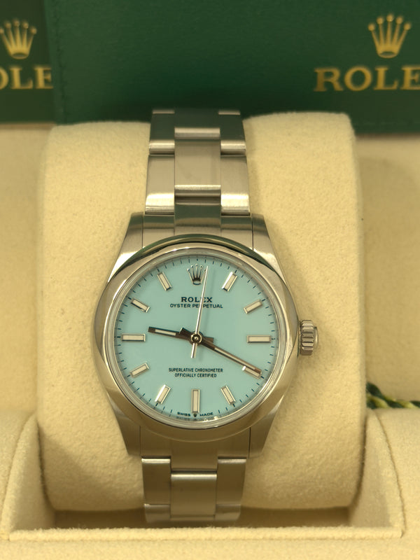 Rolex Oyster Perpetual 31mm Turquoise Blue Dial - 277200 - New 2024