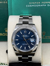 Rolex Datejust 41mm Smooth Bezel Blue Index Dial Oyster - 126300 - New 2024