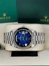 Rolex Day-Date "President" 40mm White Gold Blue Roman Ombre Dial - 228239 - New 2025