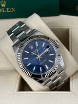 Rolex Datejust 41mm Fluted Bezel Blue Index Dial Oyster - 126334 - New 2025