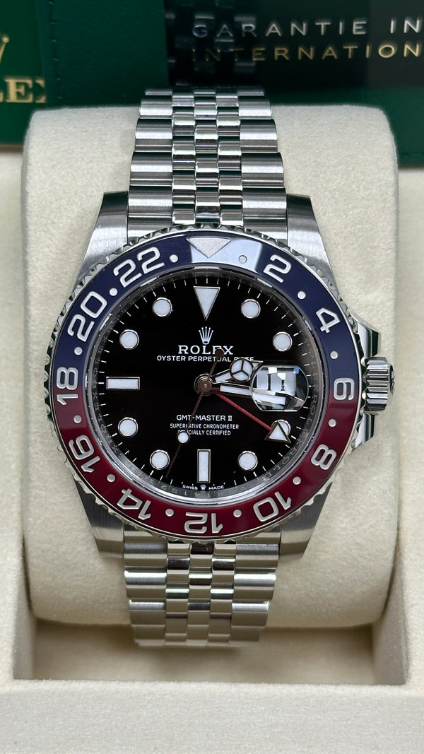 Rolex GMT-Master II 40mm Black Dial Blue/Red Bezel "Pepsi" Jubilee - 126710BLRO - New 2025