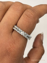 Emerald Cut Lab Grown Diamond - Full Eternity Band