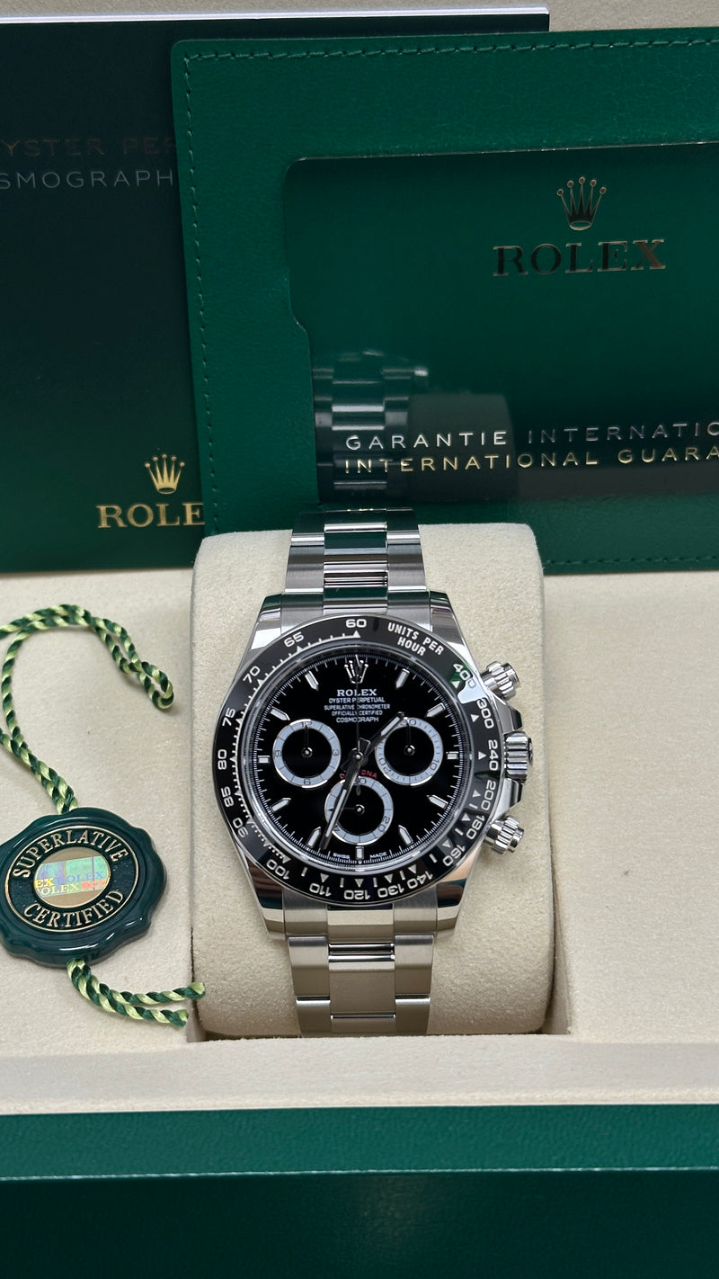 Rolex Cosmograph Daytona 40mm Ceramic Bezel Black Dial - 126500LN - New 2025