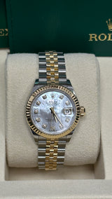 Rolex Lady Datejust 28mm Mother of Pearl Diamond Dial Two-Tone Jubilee - 279173 - New 2025