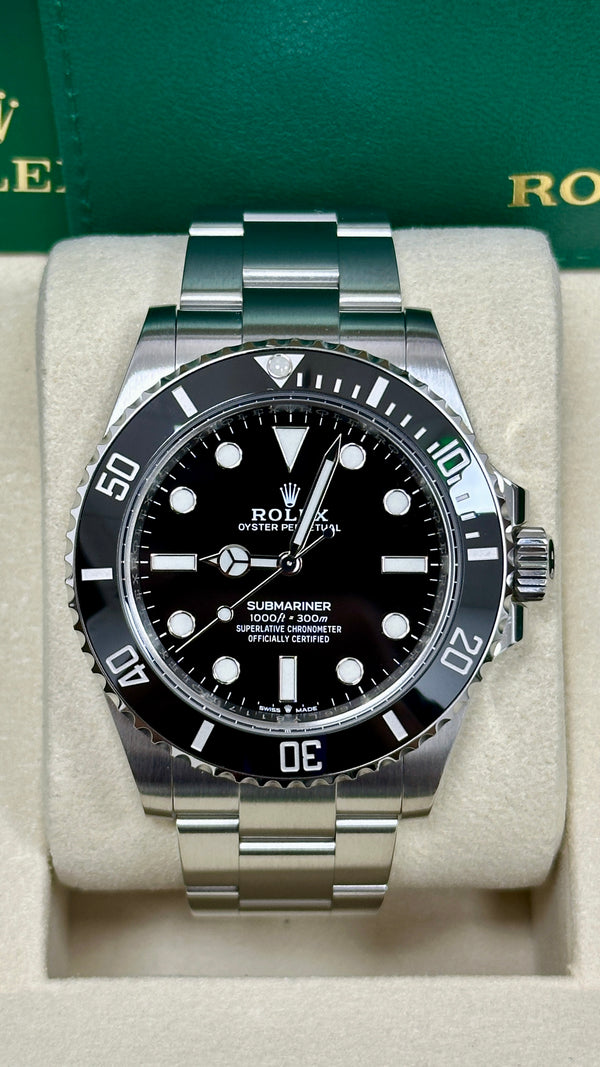 Rolex Submariner 41mm No Date Stainless Steel Black Dial Black Bezel  - 124060  - New 2025