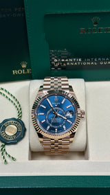 Rolex Sky-Dweller 42mm Rose Gold Blue Dial Jubilee - 336935  - New 2025