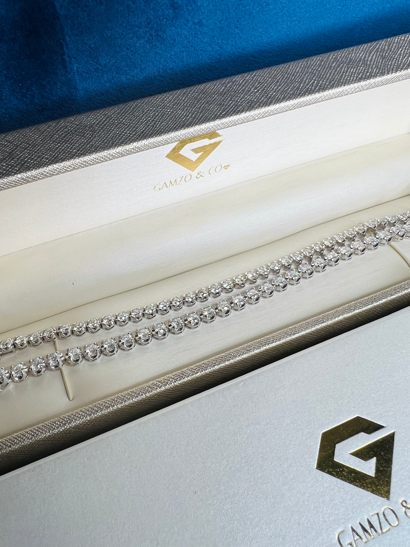 Lab Grown Diamond Tennis Bracelet - Illusion Setting Round Cut