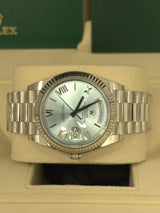 Rolex Day-Date "President" 40mm Platinum Ice Blue Roman Dial - 228236 - New 2024