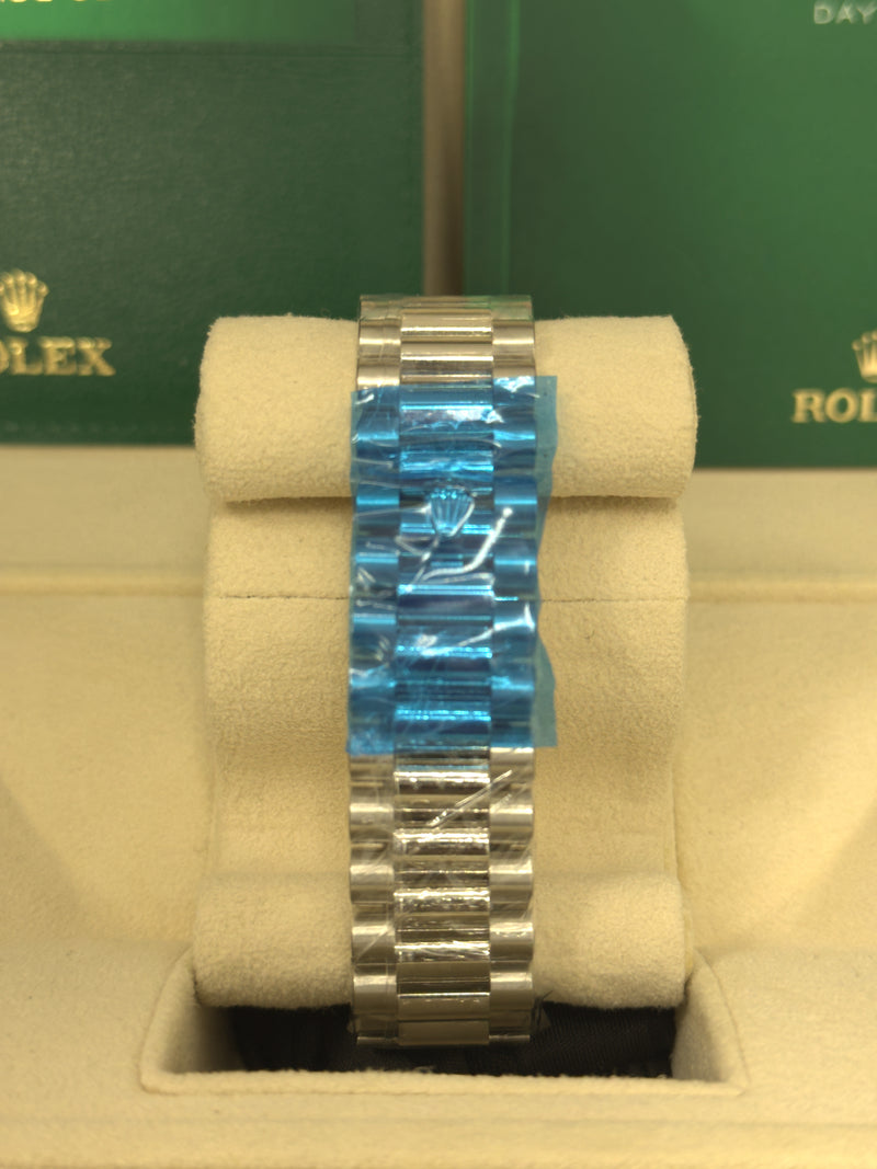 Rolex Day-Date "President" 40mm Platinum Ice Blue Roman Dial - 228236 - New 2024