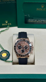 Rolex Cosmograph Daytona 40mm Everose Gold Ceramic Bezel Chocolate Index Dial Oysterflex - 126515LN - New 2025