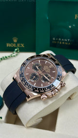 Rolex Cosmograph Daytona 40mm Everose Gold Ceramic Bezel Chocolate Index Dial Oysterflex - 126515LN - New 2025
