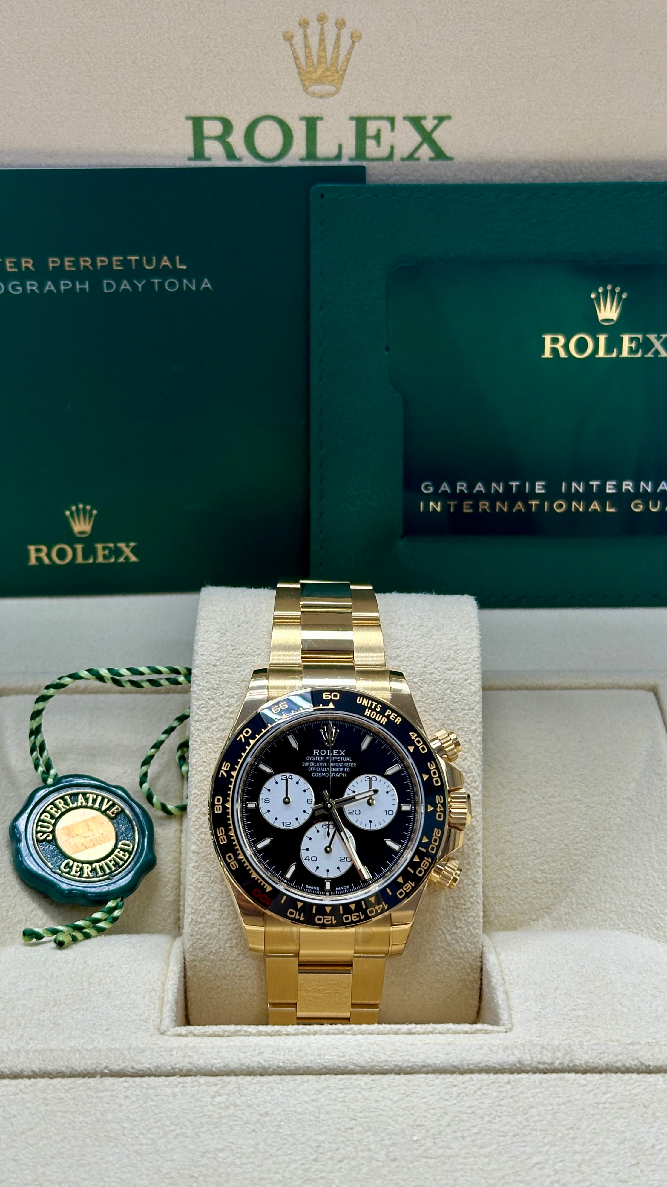 Rolex Cosmograph Daytona 40mm Special Edition "Le Mans" Yellow Gold Ceramic Black Bezel Black Dial - 126528LN - New 2025