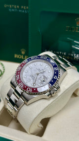 Rolex GMT-Master II 40mm White Gold Meteorite Dial Blue/Red Bezel "Pepsi" Oyster - 126719BLRO - New 2025
