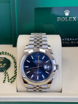 Rolex Datejust 36mm Smooth Bezel Blue Index Dial Jubilee - 126200 - New 2025