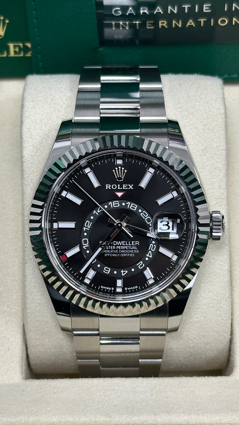 Rolex Sky-Dweller 42mm Stainless Steel Black Dial Oyster - 336934 - New 2025