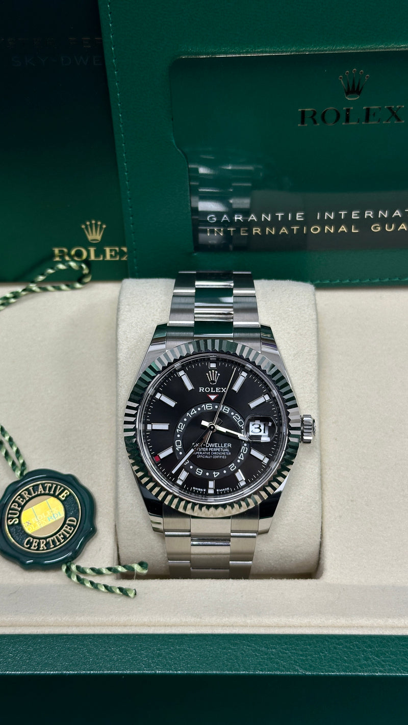 Rolex Sky-Dweller 42mm Stainless Steel Black Dial Oyster - 336934 - New 2025
