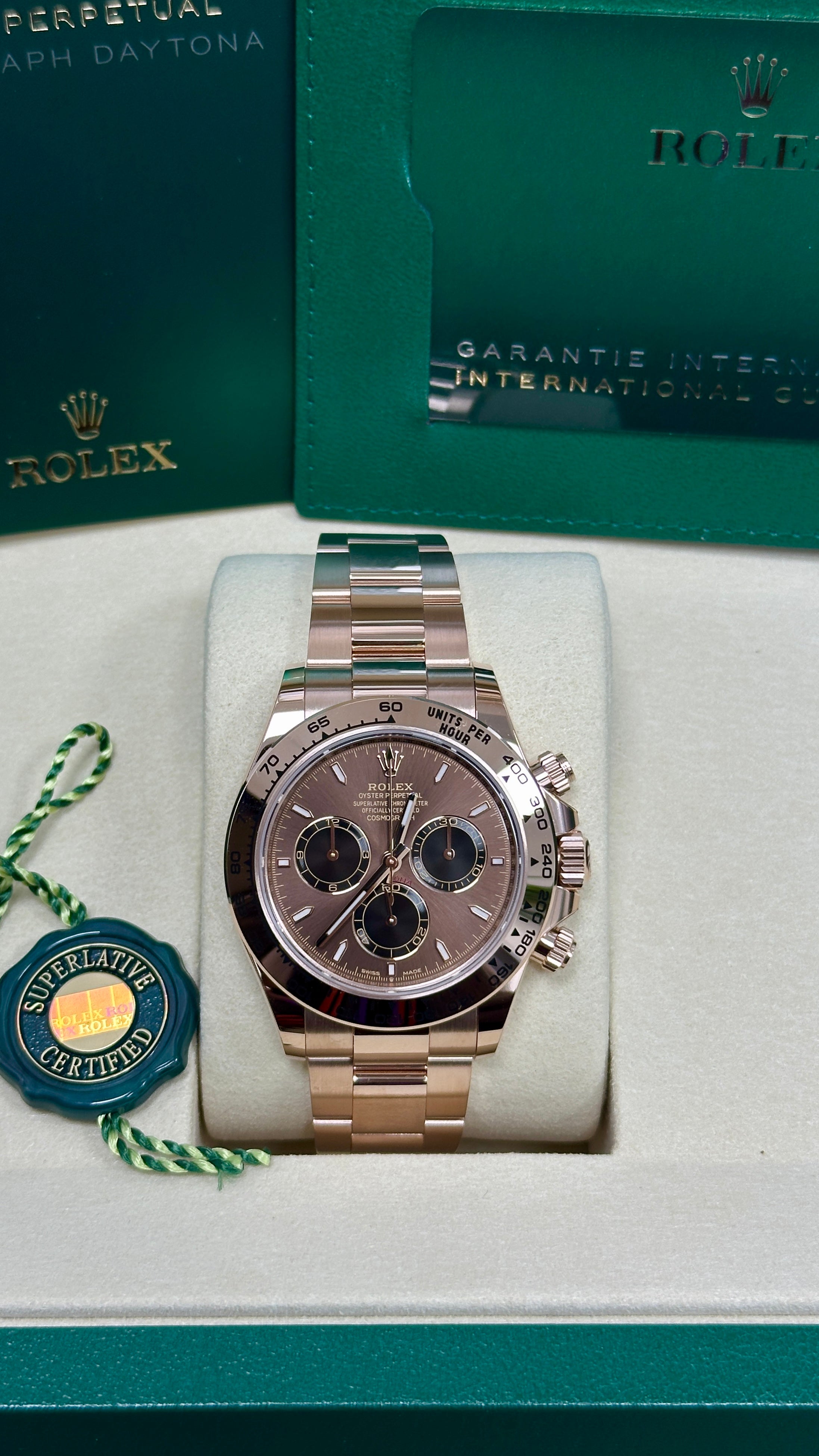 Rolex Cosmograph Daytona 40mm Everose Gold Chocolate Dial 126505 – New