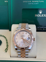 Rolex Datejust 41mm Two-Tone Everose Gold Fluted Bezel Sundust Diamond Dial Jubilee - 126331 - New 2025