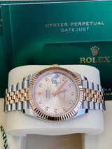 Rolex Datejust 41mm Two-Tone Everose Gold Fluted Bezel Sundust Diamond Dial Jubilee - 126331 - New 2025