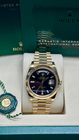 Rolex Yellow Gold President Day Date 40mm Onyx Diamond Dial - 228238 - New 2025