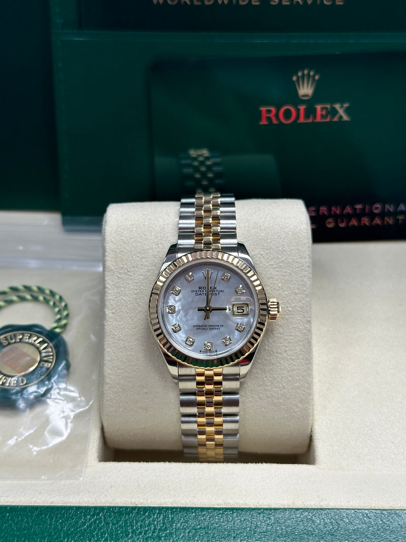 Rolex Lady Datejust 28mm Mother of Pearl Diamond Dial Two-Tone Jubilee - 279173 - New 2025