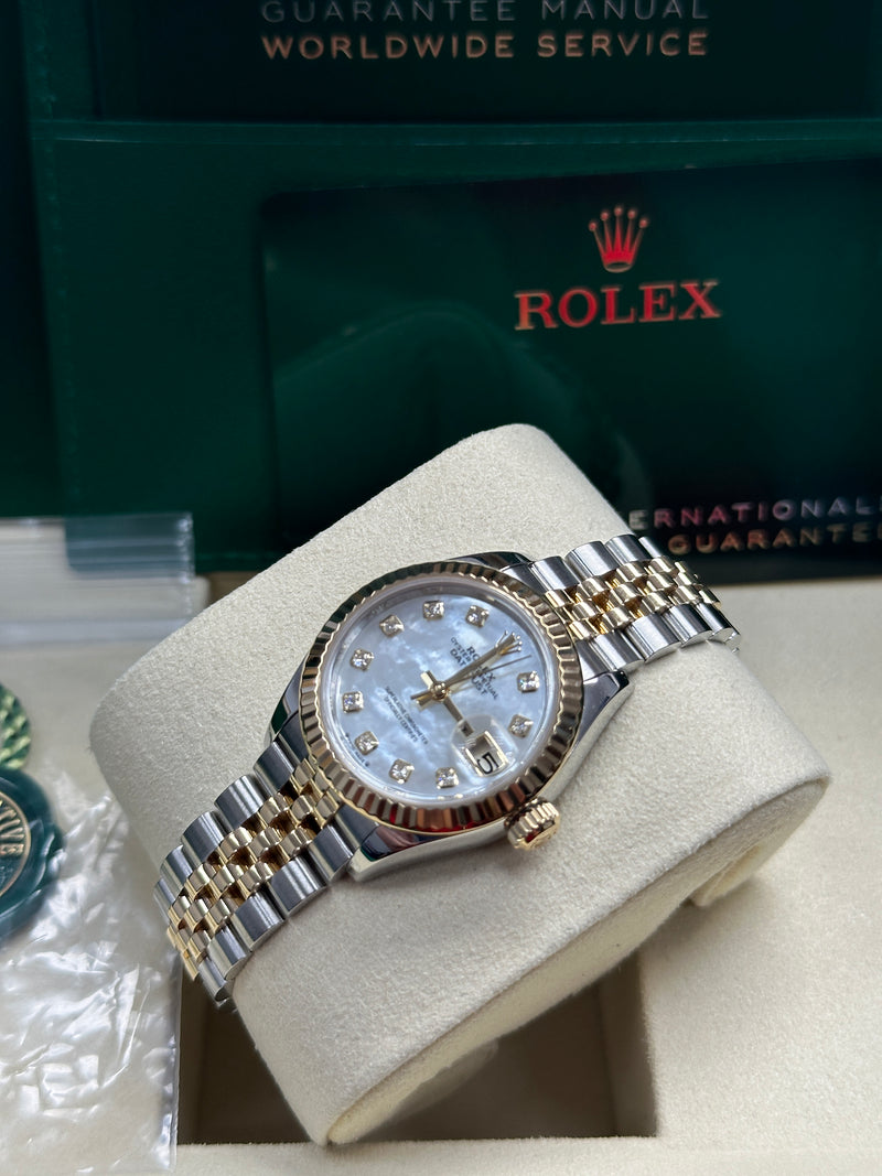 Rolex Lady Datejust 28mm Mother of Pearl Diamond Dial Two-Tone Jubilee - 279173 - New 2025