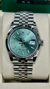 Rolex Datejust 36mm Fluted Bezel Green Index Dial Jubilee - 126234 - New 2025