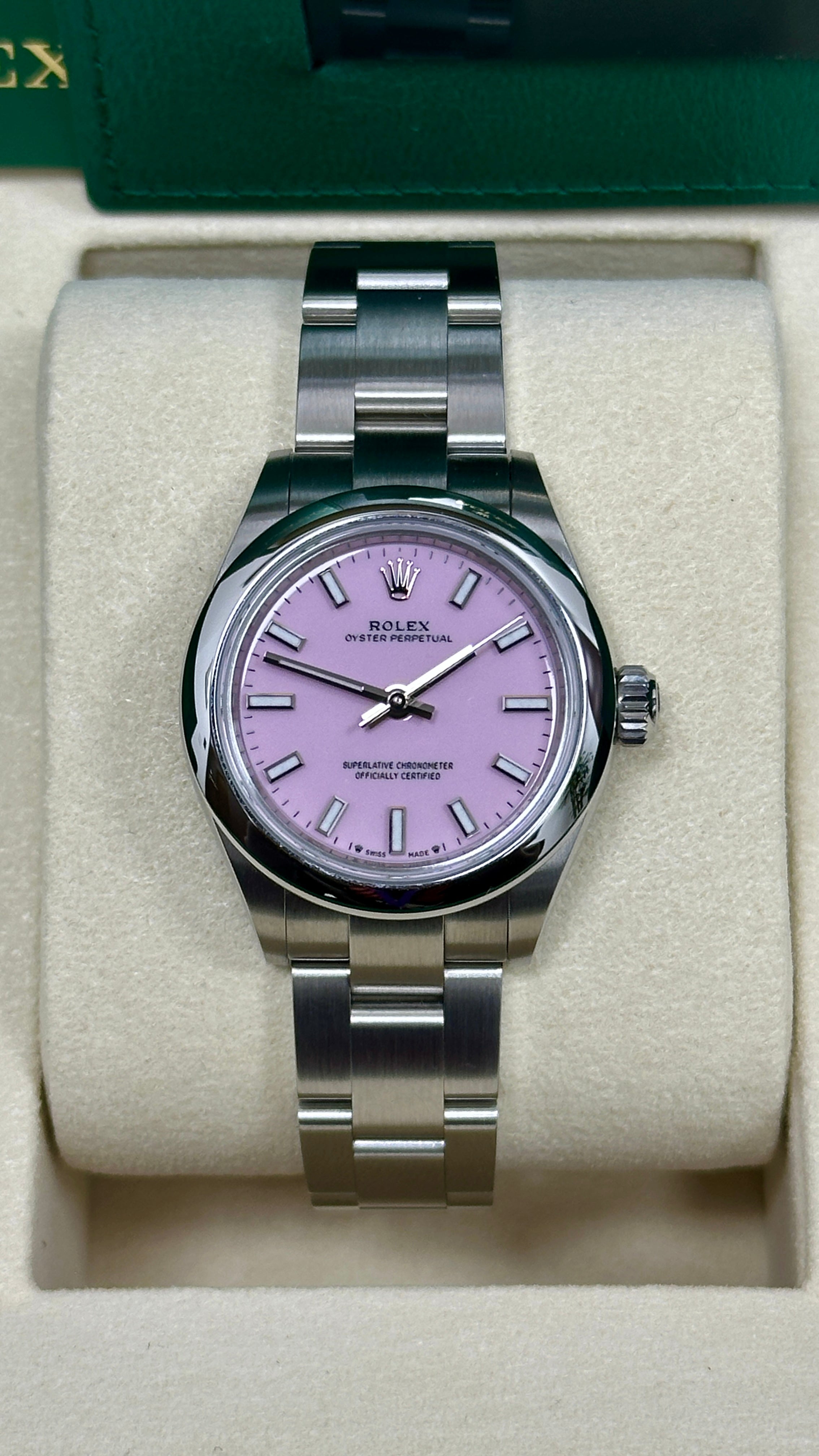 Rolex Oyster Perpetual 28mm Candy Pink Dial Oyster Bracelet – 276200 – New 2025