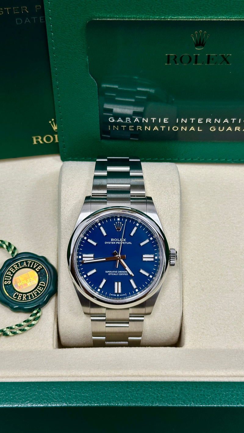 Rolex Oyster Perpetual 41mm Med Blue Dial - 134300 - New 2025