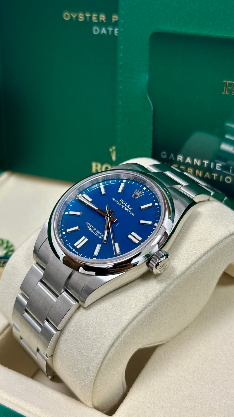Rolex Oyster Perpetual 41mm Med Blue Dial - 134300 - New 2025