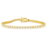 Gold Diamond Tennis Bracelet - Bezel Set