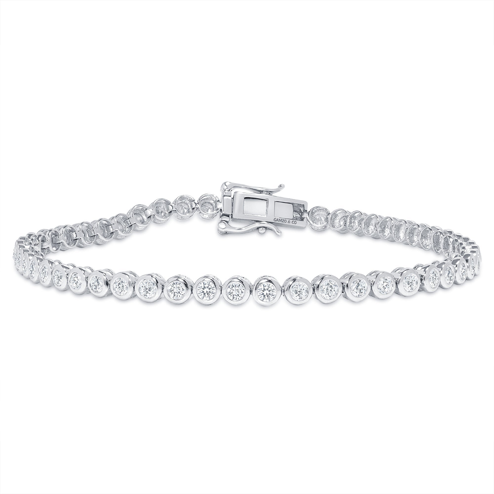 Lab Grown Diamond Tennis Bracelet - Bezel Set Round Cut