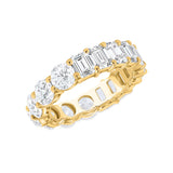 Half Round Half Emerald Lab Grown Diamond Eternity Band