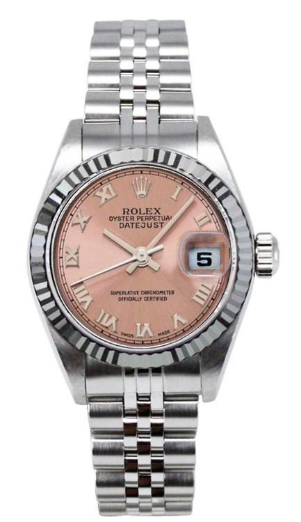 Rolex Women's Datejust Stainless Steel 26mm Pink Roman Dial